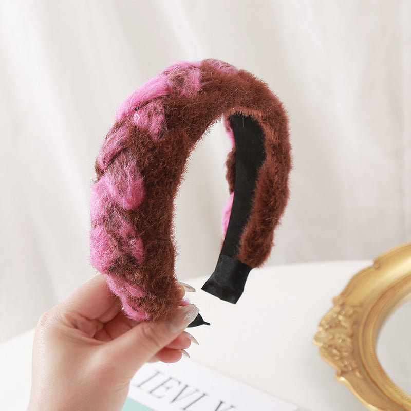Wholesale Double Color Woolen Wide-brimmed Headband